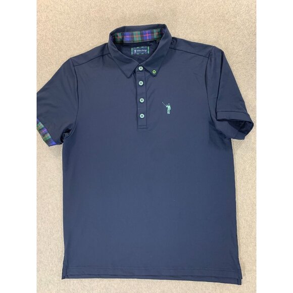 William Murray Classic Solid Short Sleeve Golf Polo Shirt (Men's Medium) Blue - Picture 1 of 11